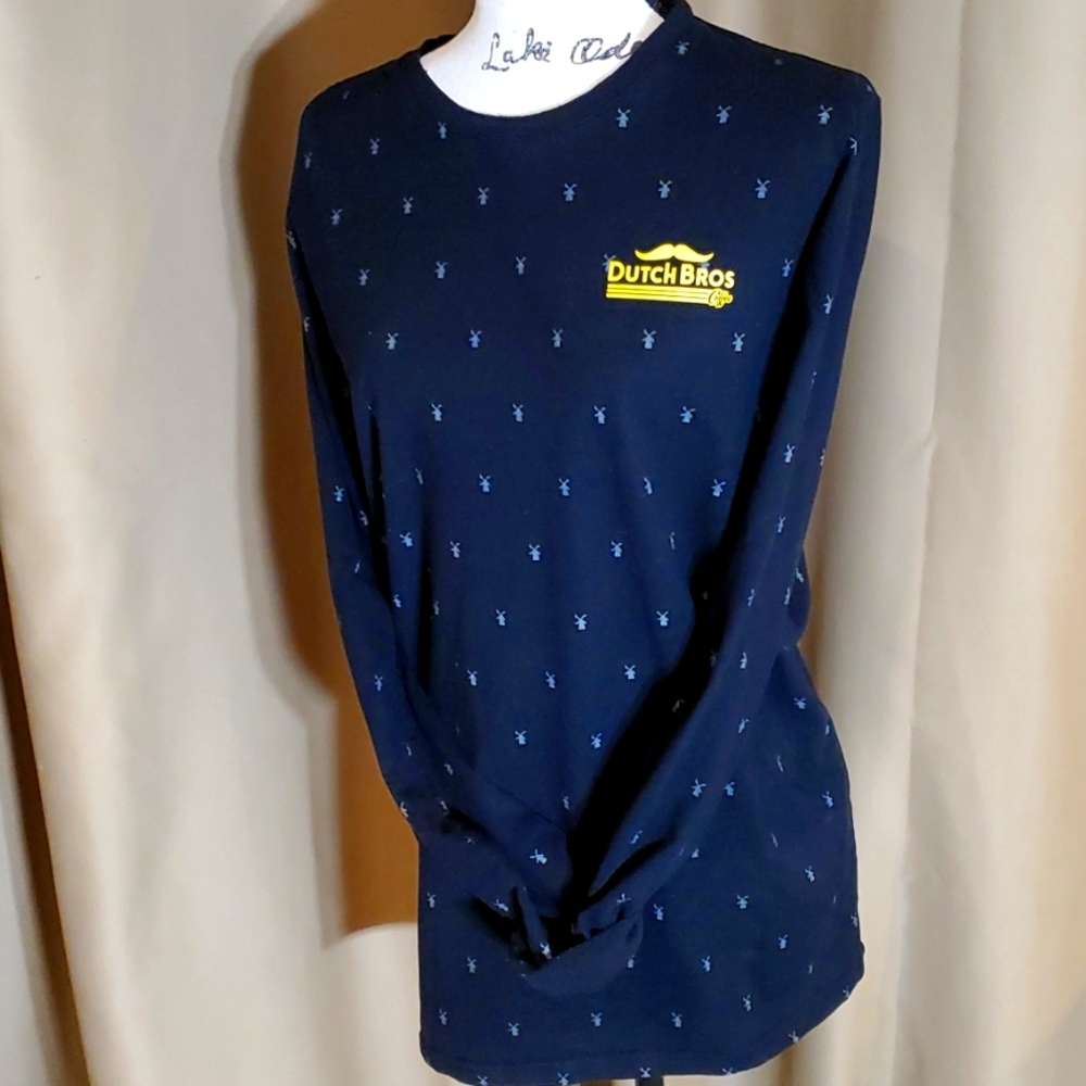 Mustache Dutch Bros long sleeve LARGE tee